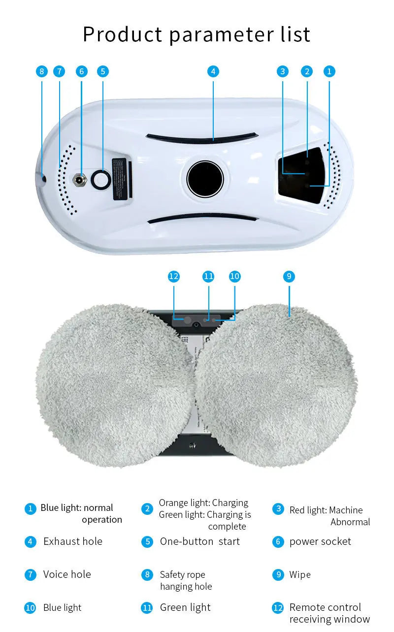 Automatic Window Cleaning Robot – 5600PA Dual Suction, 3 Modes, UPS Backup, Streak-Free Glass Cleaner