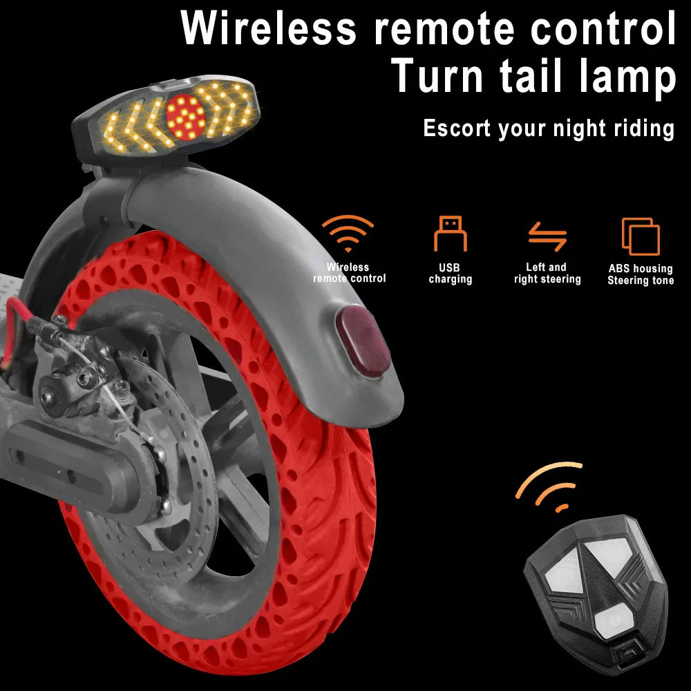 LED Turn Signal & Tail Light for Xiaomi M365, MI3, 1S & Pro2 — Wireless Remote, USB Rechargeable