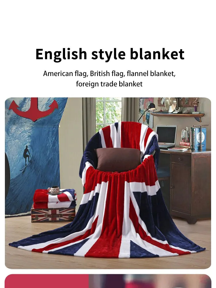 Warm Plush Throw Blanket — Striped European Style for Sofa, Bed & Travel