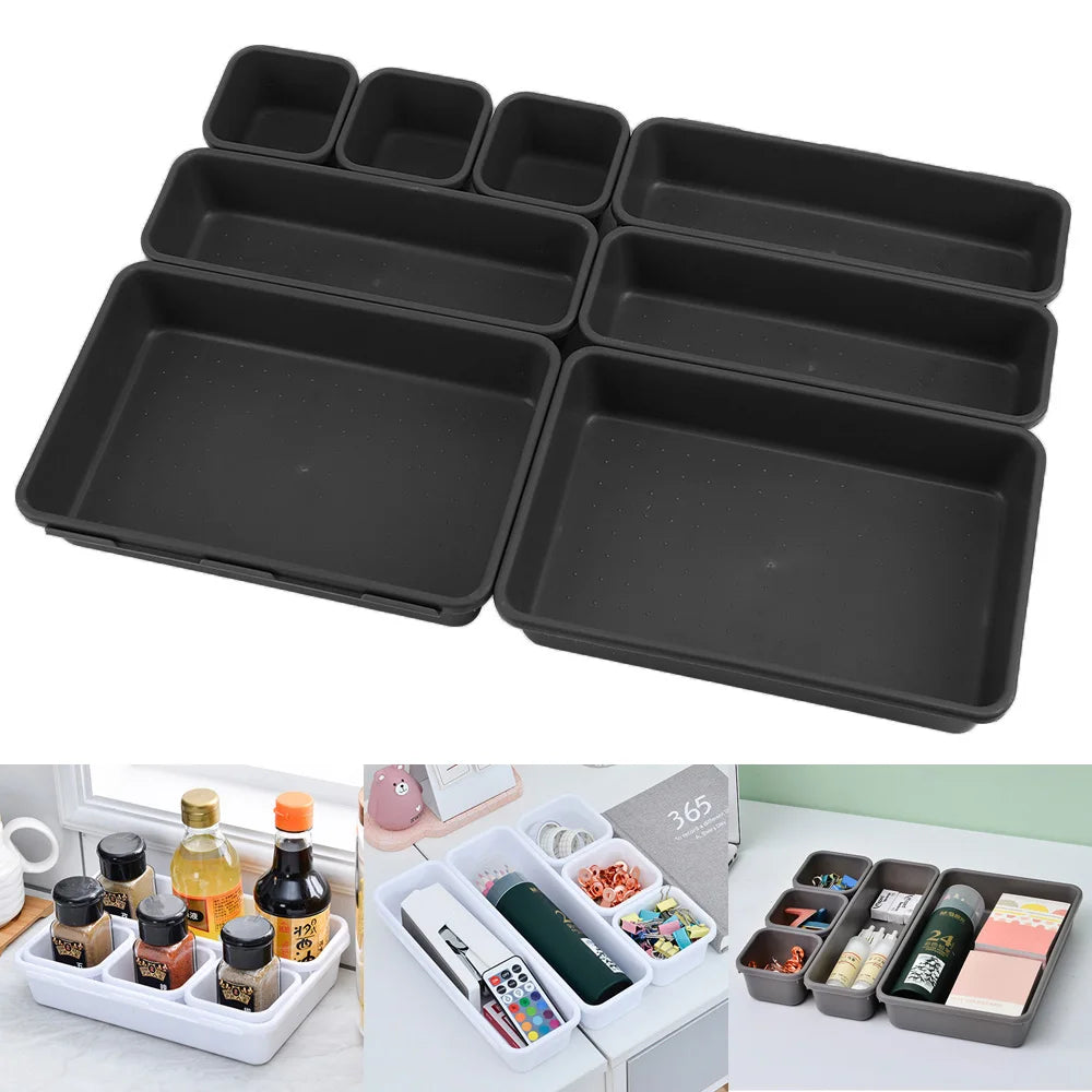 8-Piece Makeup & Drawer Organizer Set