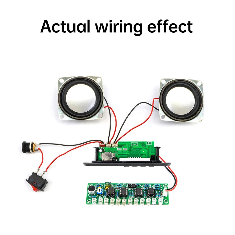 Bluetooth 5.0 Speaker DIY Kit – FM Radio, 12-LED Level Indicator, USB/SD Playback, Remote Control