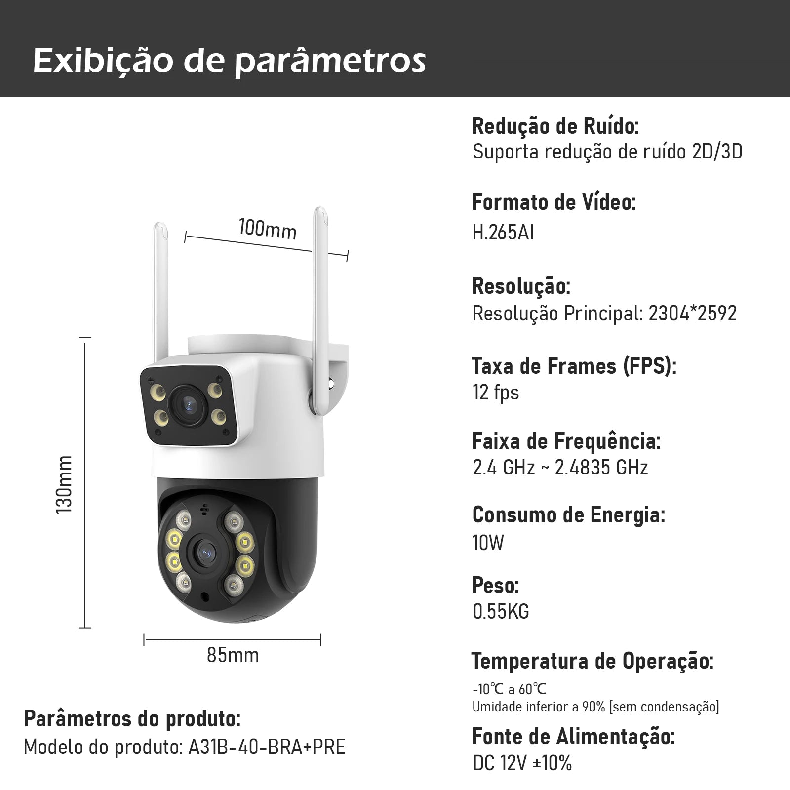 3MP Dual-Lens WiFi Security Camera – Waterproof Outdoor Surveillance, Wide-Angle, Smartphone Monitoring