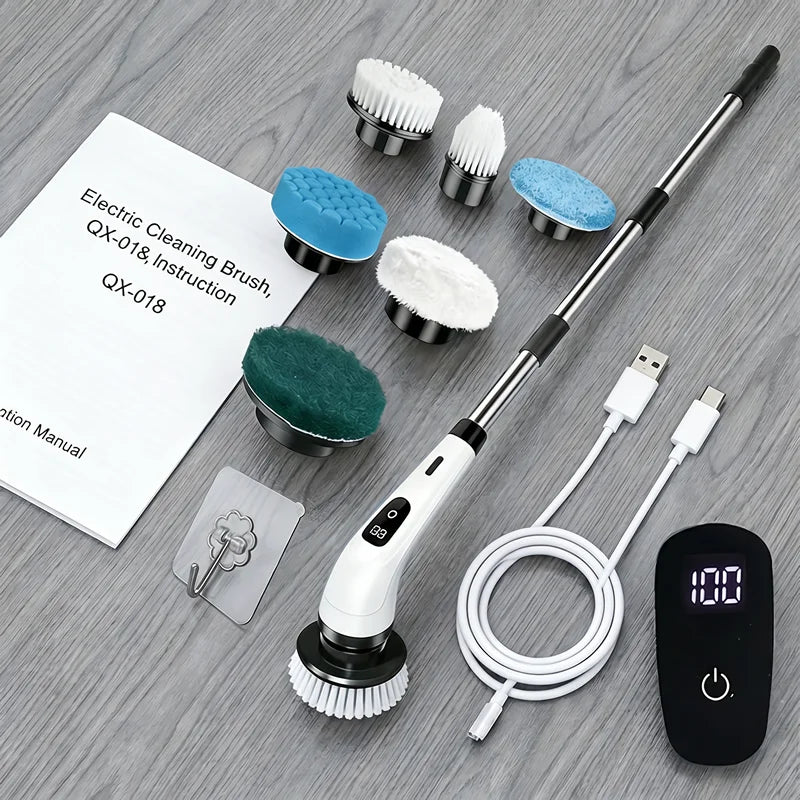 Cordless Electric Spin Scrubber — Rechargeable Multipurpose Cleaning Brush