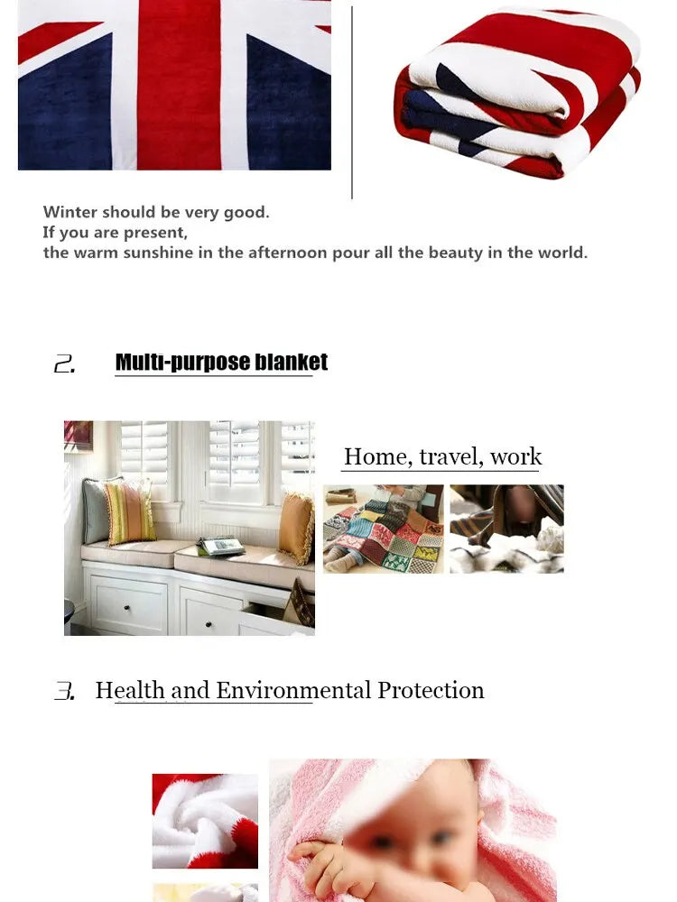 Warm Plush Throw Blanket — Striped European Style for Sofa, Bed & Travel