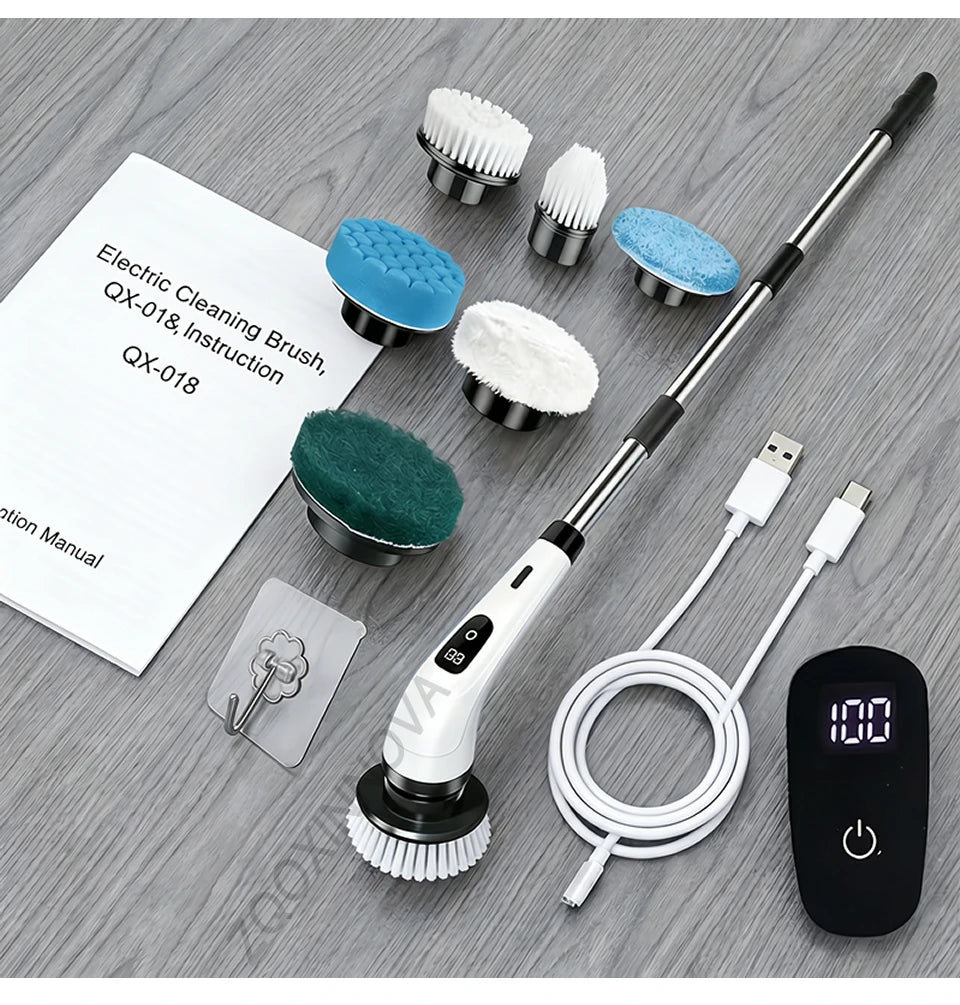 Cordless Electric Spin Scrubber — Rechargeable Multipurpose Cleaning Brush