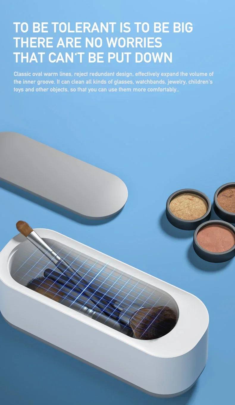 Mini Ultrasonic Cleaning Machine for Jewelry, Glasses & Watches (Battery Not Included)