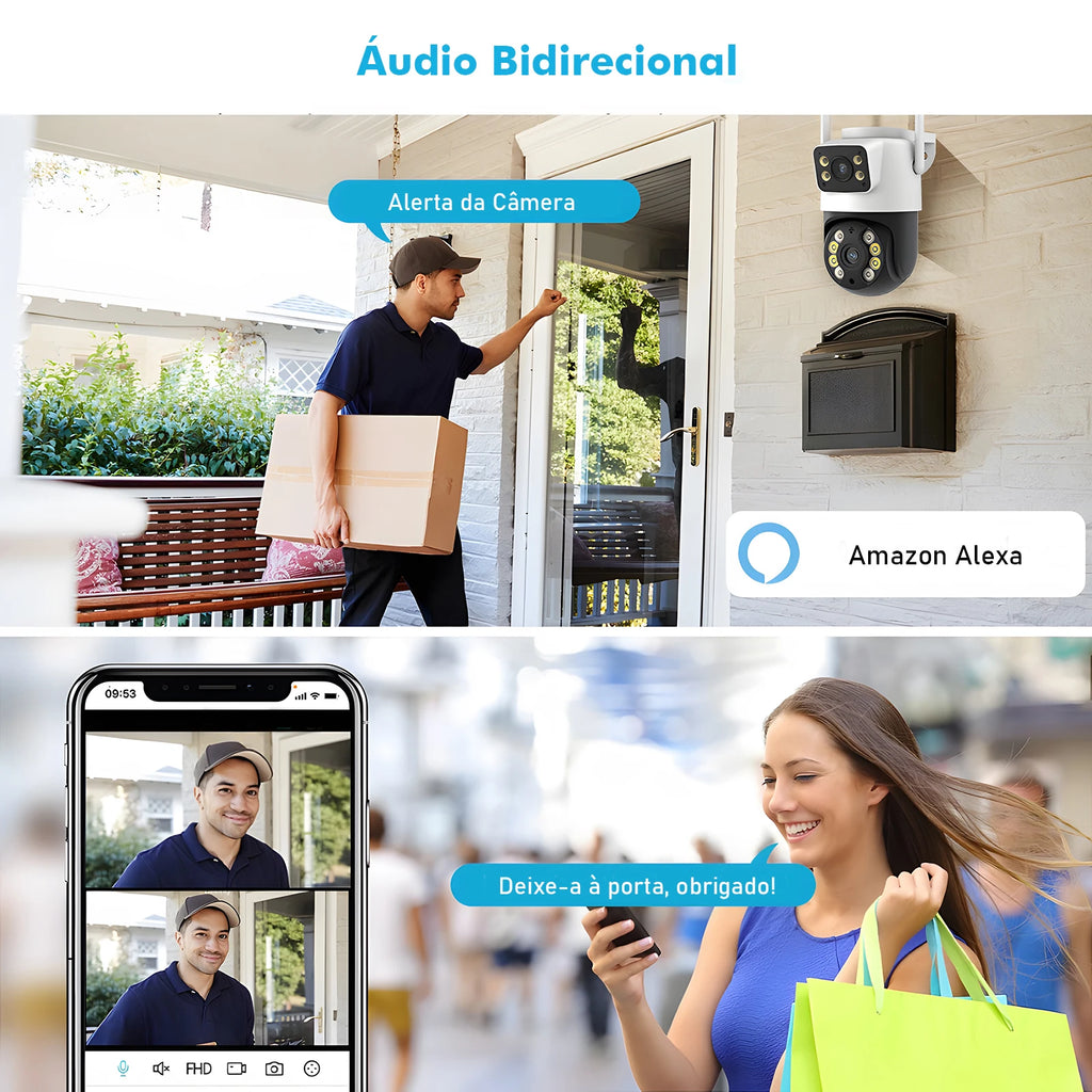3MP Dual-Lens WiFi Security Camera – Waterproof Outdoor Surveillance, Wide-Angle, Smartphone Monitoring