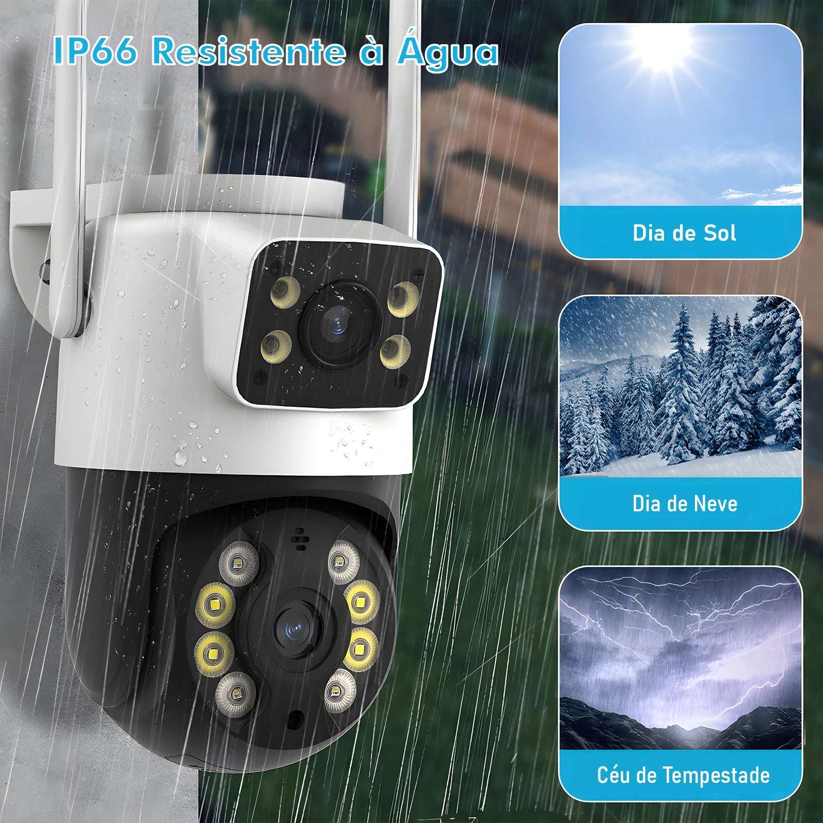 3MP Dual-Lens WiFi Security Camera – Waterproof Outdoor Surveillance, Wide-Angle, Smartphone Monitoring