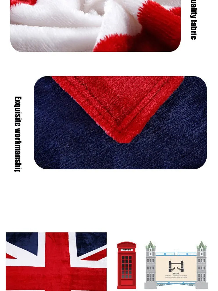 Warm Plush Throw Blanket — Striped European Style for Sofa, Bed & Travel