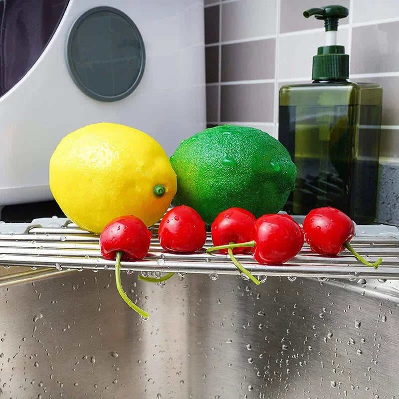 Foldable Triangle Dish Drying Rack – Corner Sink Organizer & Stainless Steel Drainer