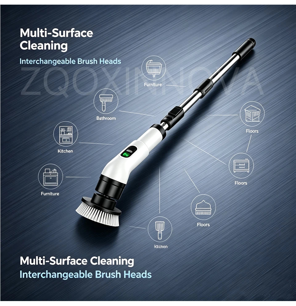 Cordless Electric Spin Scrubber — Rechargeable Multipurpose Cleaning Brush