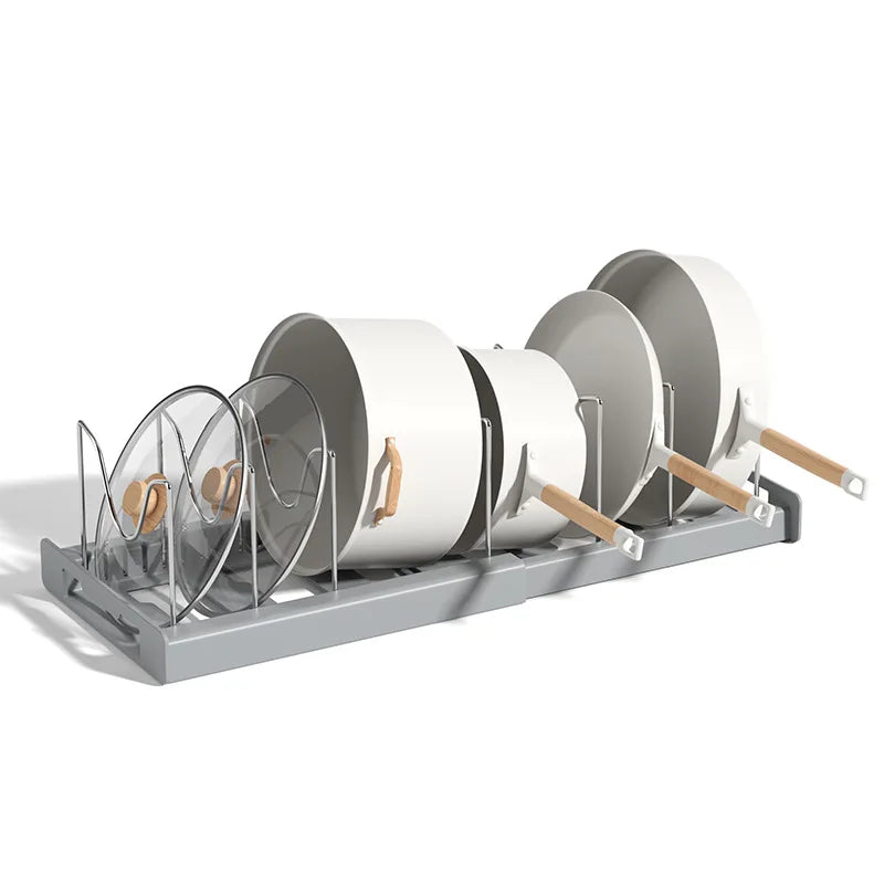Expandable Cabinet Pot & Pan Organizer – Adjustable Divider Rack for Pots, Pans & Lids