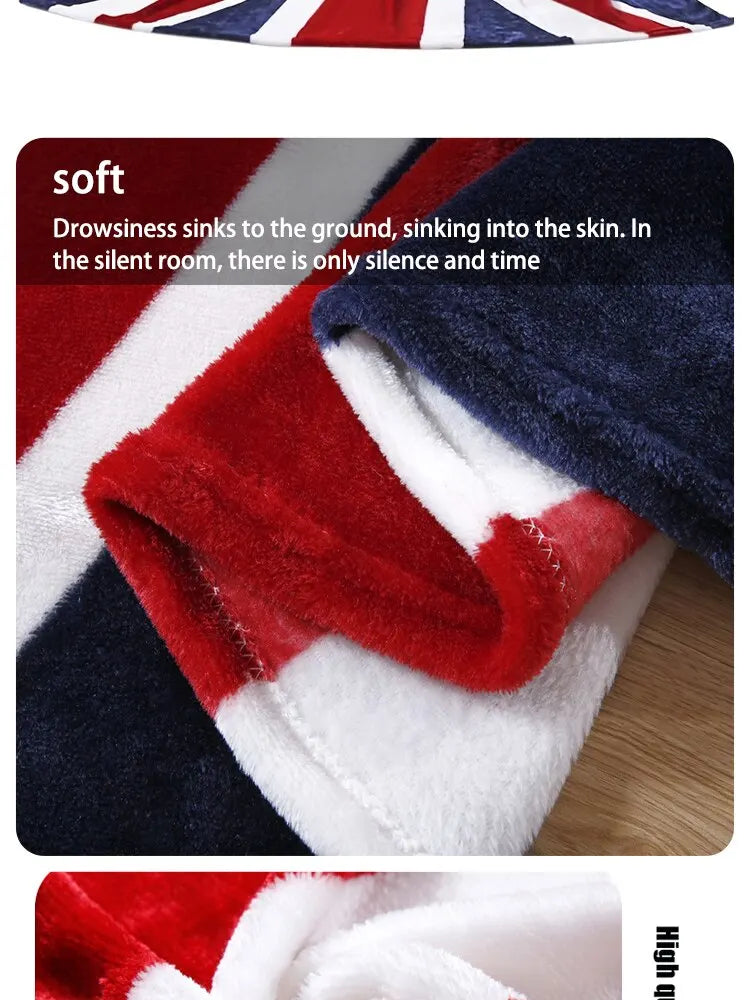 Warm Plush Throw Blanket — Striped European Style for Sofa, Bed & Travel
