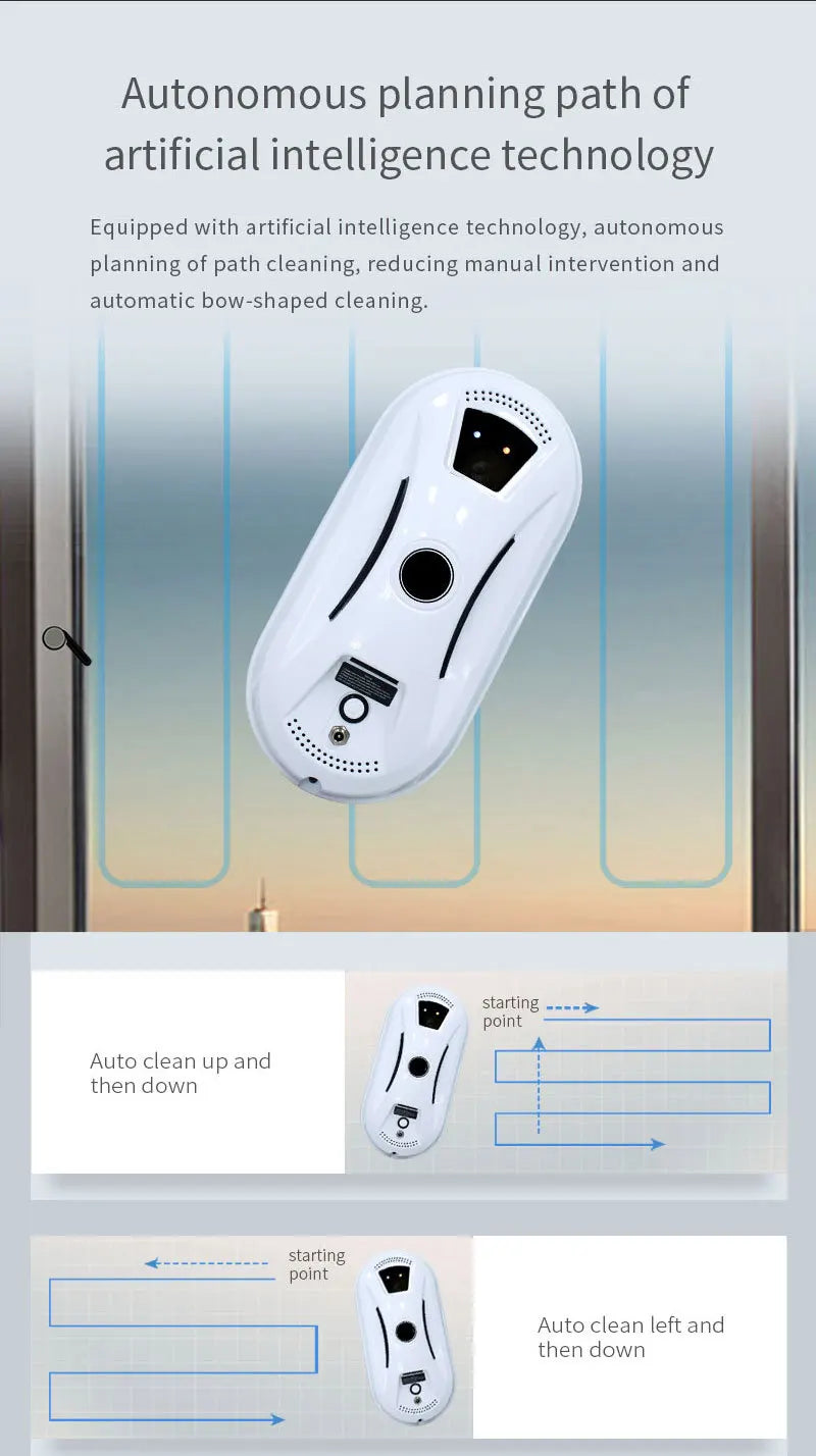 Automatic Window Cleaning Robot – 5600PA Dual Suction, 3 Modes, UPS Backup, Streak-Free Glass Cleaner