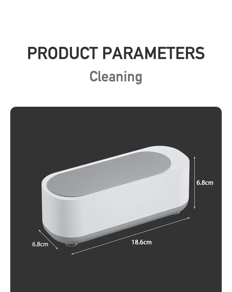 Mini Ultrasonic Cleaning Machine for Jewelry, Glasses & Watches (Battery Not Included)