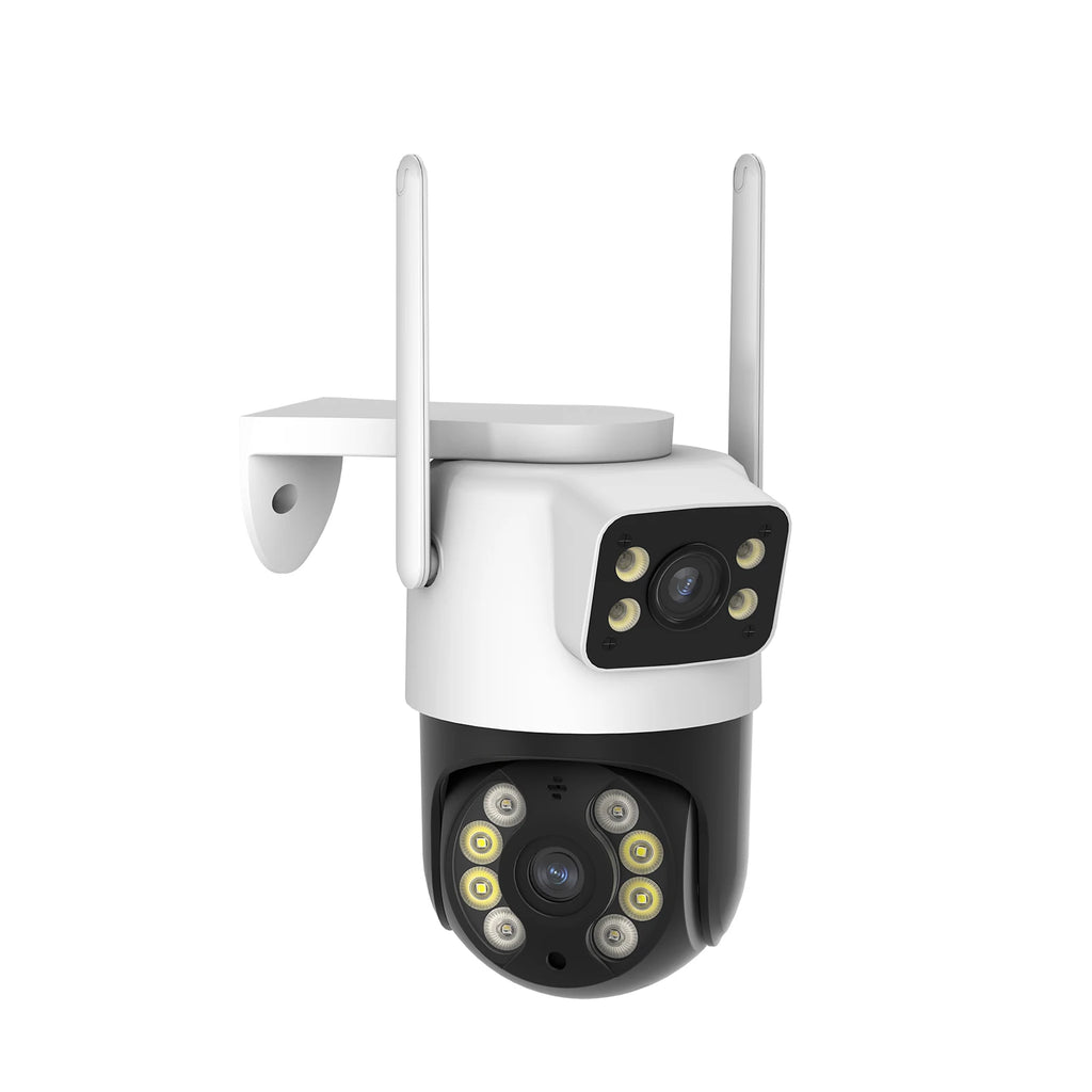 3MP Dual-Lens WiFi Security Camera – Waterproof Outdoor Surveillance, Wide-Angle, Smartphone Monitoring