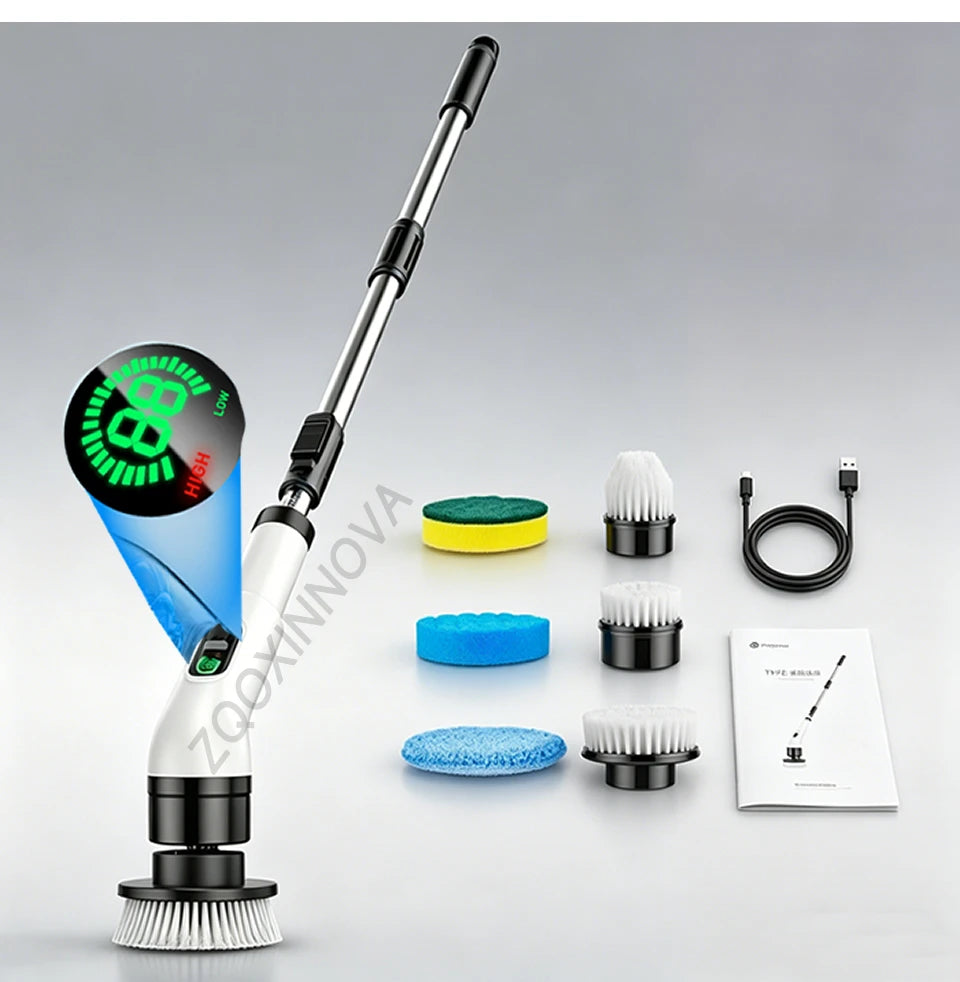Cordless Electric Spin Scrubber — Rechargeable Multipurpose Cleaning Brush