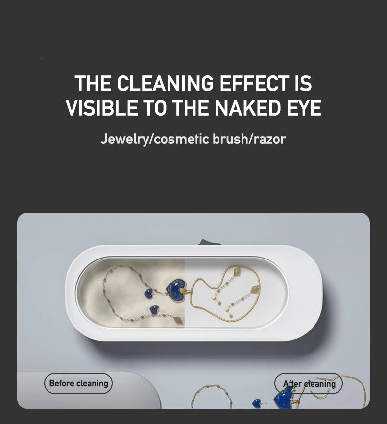 Mini Ultrasonic Cleaning Machine for Jewelry, Glasses & Watches (Battery Not Included)