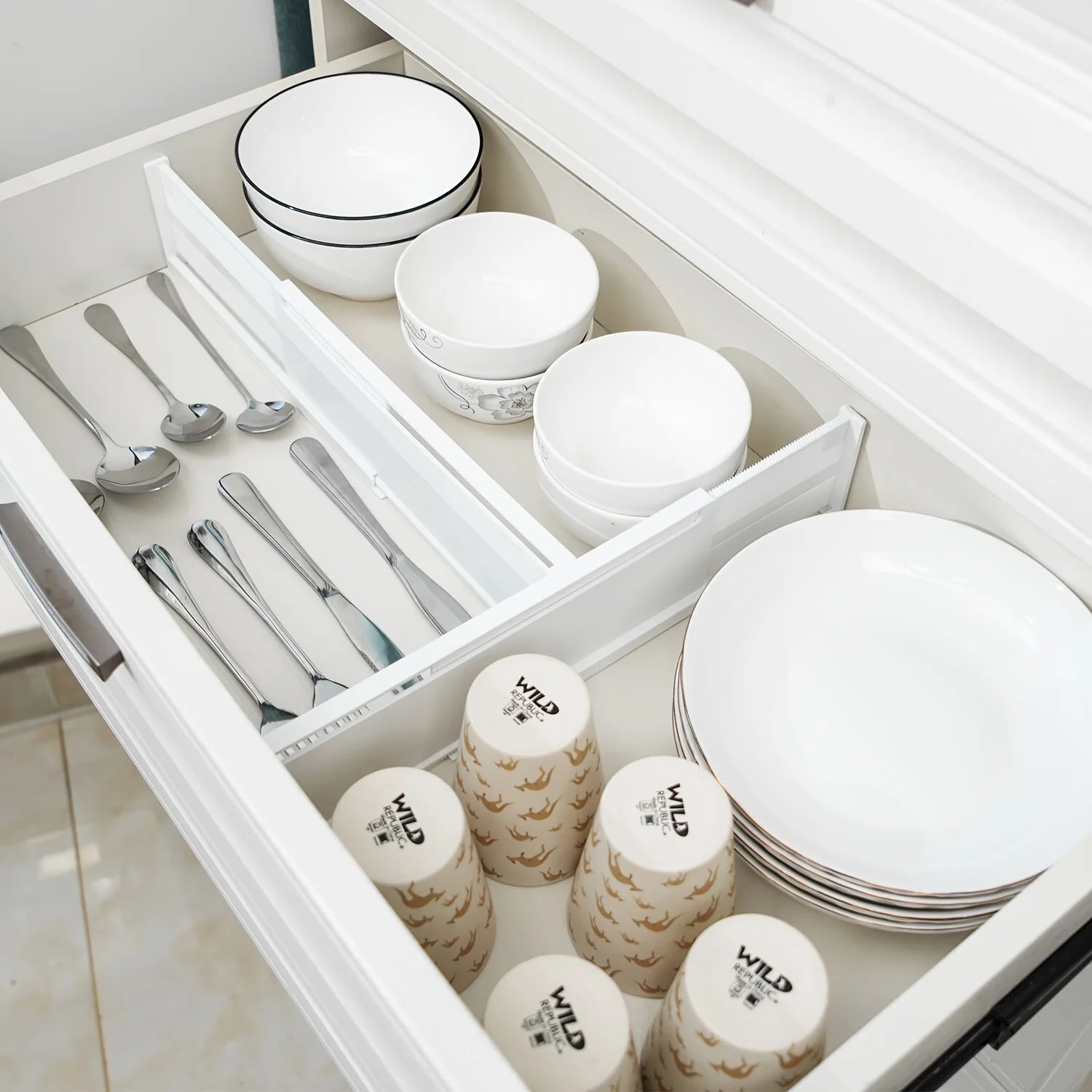 Adjustable Drawer Dividers Organizer – 6-Pack Expandable Separators for Kitchen, Dresser & Vanity
