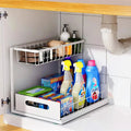 Under Sink Organizer – 2-Tier Sliding Pull-Out Cabinet Basket for Kitchen & Bathroom