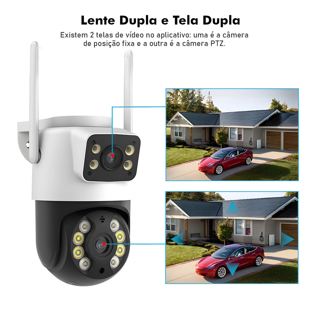 3MP Dual-Lens WiFi Security Camera – Waterproof Outdoor Surveillance, Wide-Angle, Smartphone Monitoring