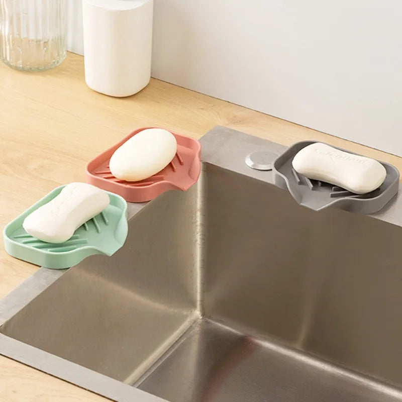 Silicone Kitchen Sink Sponge Holder – Auto-Draining Sink Caddy Organizer