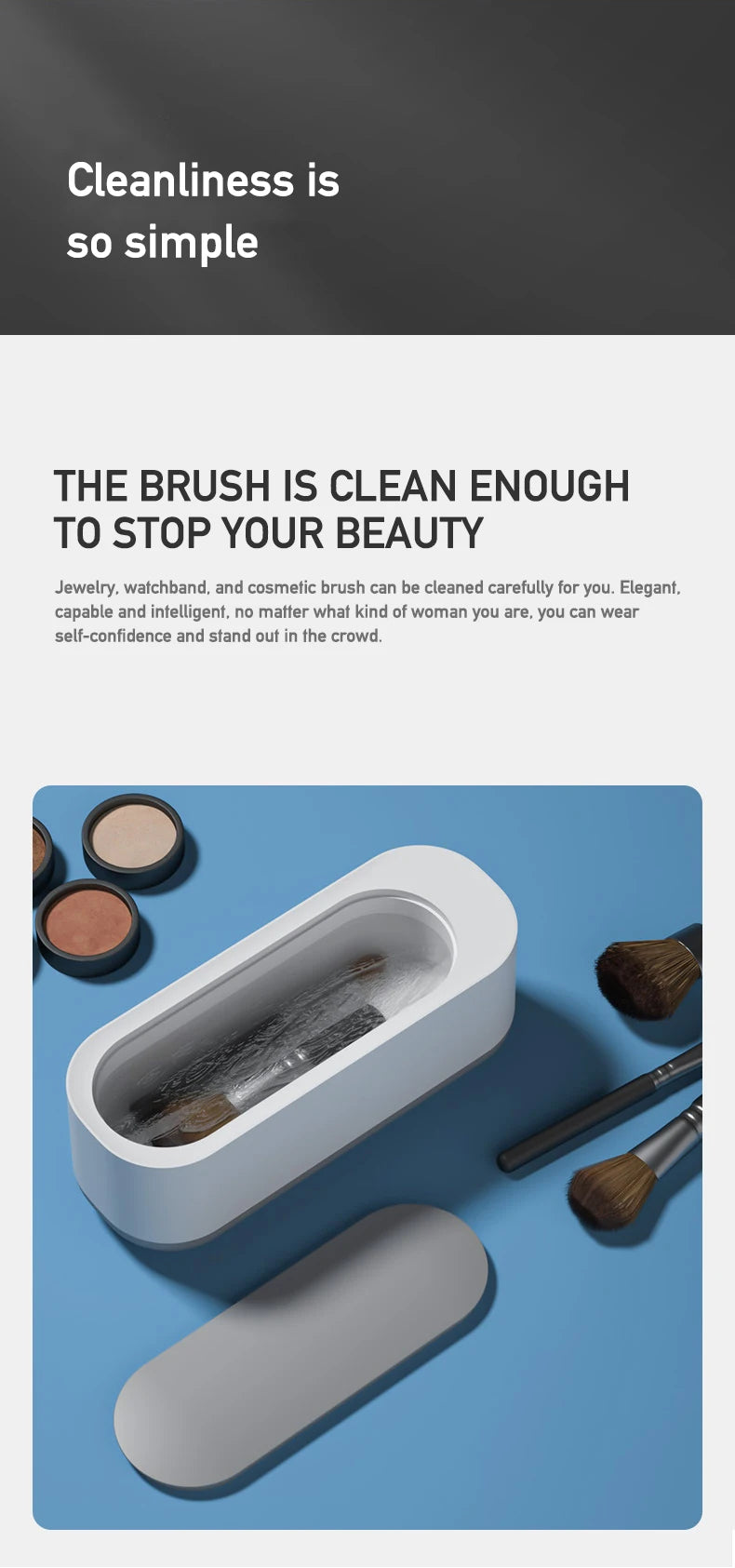 Mini Ultrasonic Cleaning Machine for Jewelry, Glasses & Watches (Battery Not Included)