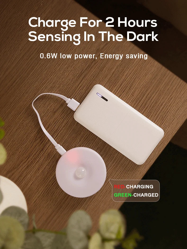 USB Rechargeable Motion Sensor Night Light – Wireless LED Lamp for Kitchen, Closet & Hallway