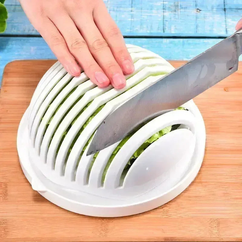 Salad Cutter Bowl – Vegetable & Fruit Slicing Bowl for Fast Meal Prep, No Cutting Board Needed