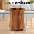 360° Rotating Acacia Wood Utensil Holder – Countertop Kitchen Tool Organizer