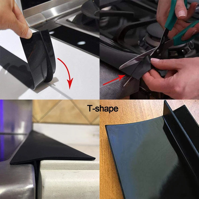 Silicone Stove Counter Gap Cover – T-Shape Heat-Resistant Slit Filler for Kitchen