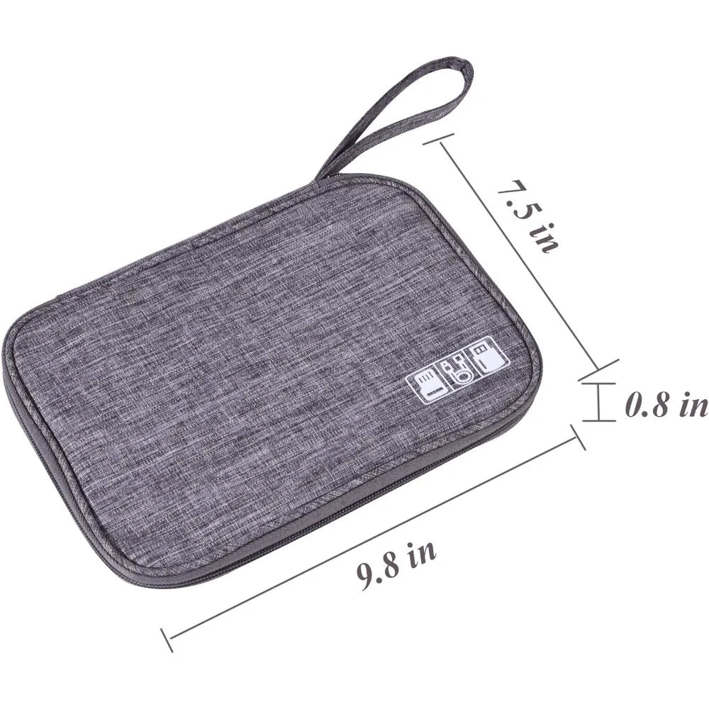 Waterproof Electronics Organizer Bag – Travel Cable & Accessories Pouch, 8 Cable Loops, Lightweight 120g