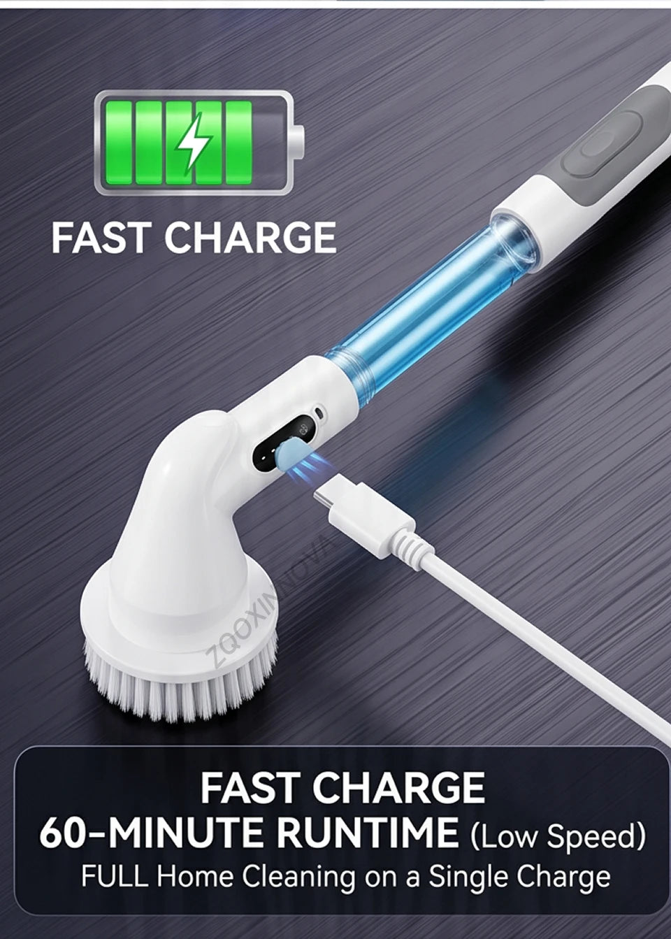 Cordless Electric Spin Scrubber — Rechargeable Multipurpose Cleaning Brush