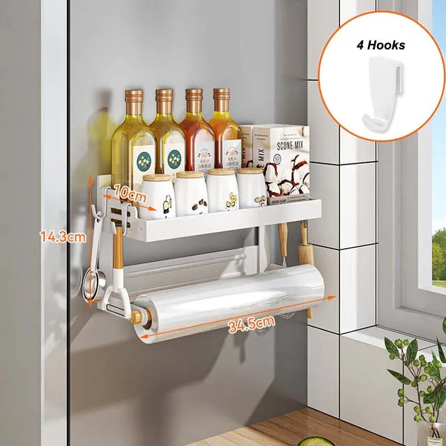 Magnetic Refrigerator Shelf Organizer – 1 & 2 Tier, No-Drill Kitchen Storage Rack