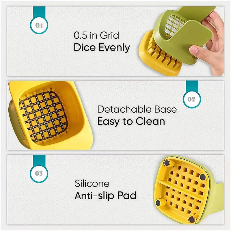 Multifunctional Vegetable Chopper & Onion Dicer – Stainless Steel Blades, Ergonomic Handle, Easy Meal Prep