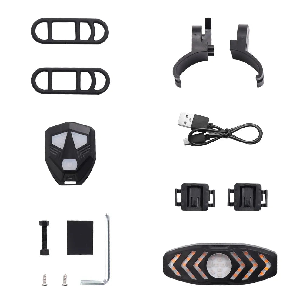LED Turn Signal & Tail Light for Xiaomi M365, MI3, 1S & Pro2 — Wireless Remote, USB Rechargeable