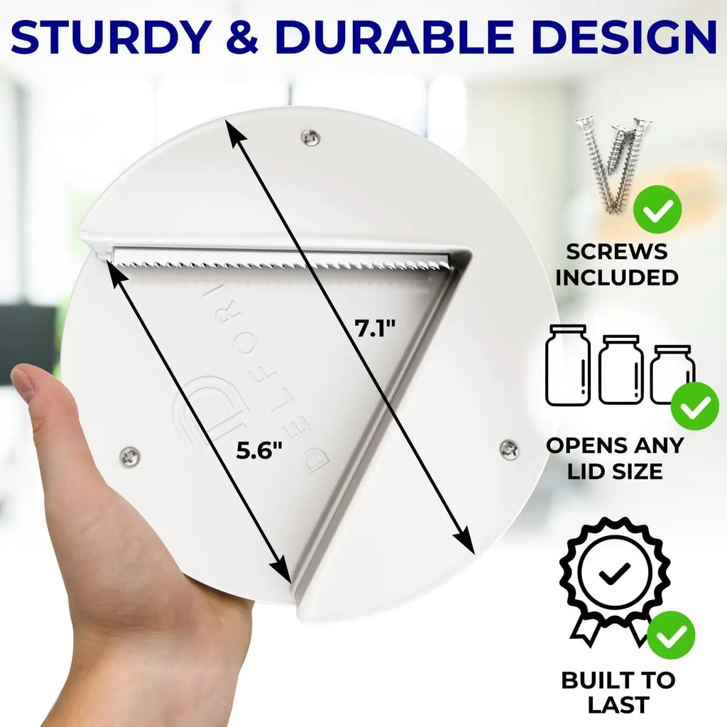 Under Cabinet Jar & Bottle Opener – One-Handed, No-Effort Lid Remover for Seniors & Arthritis