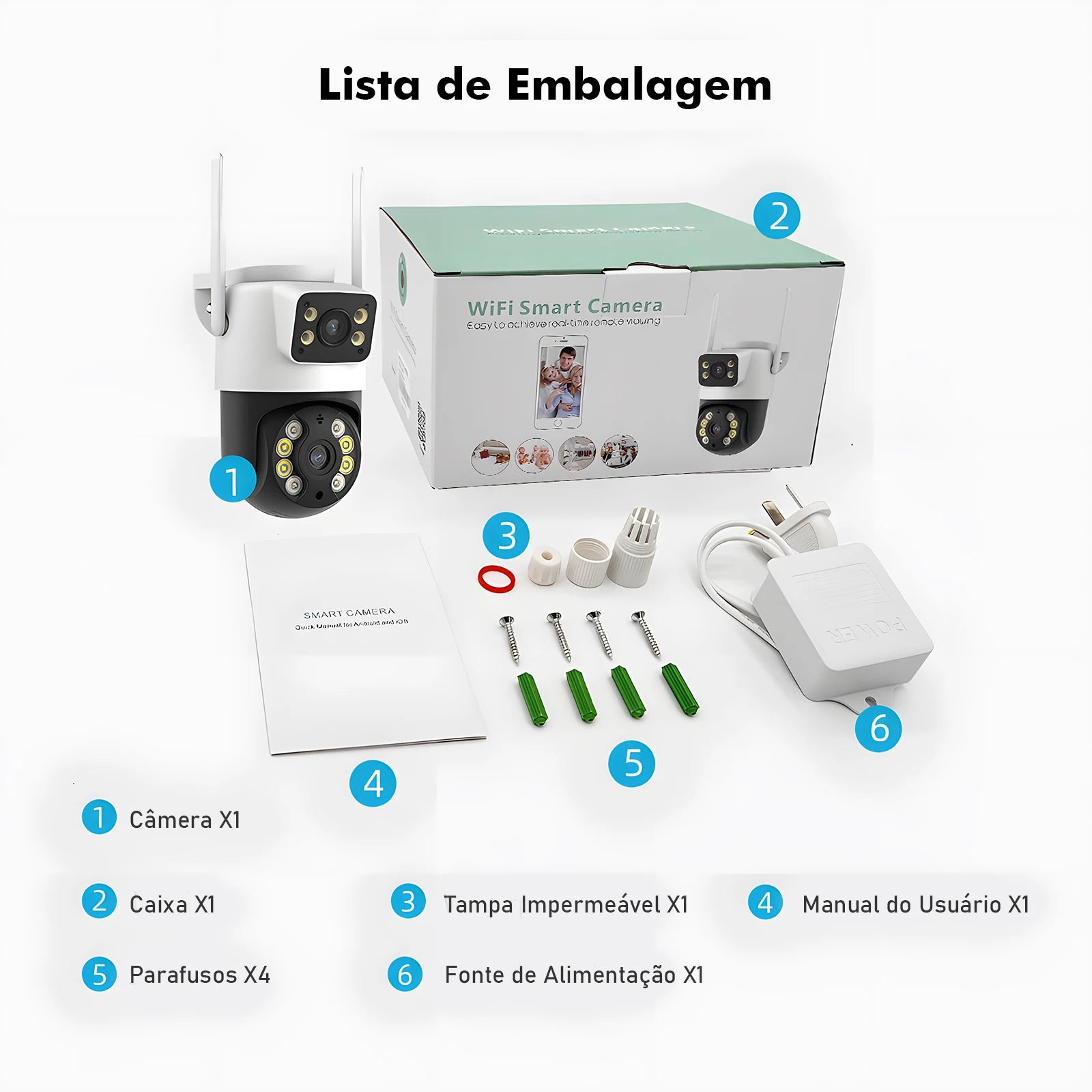 3MP Dual-Lens WiFi Security Camera – Waterproof Outdoor Surveillance, Wide-Angle, Smartphone Monitoring