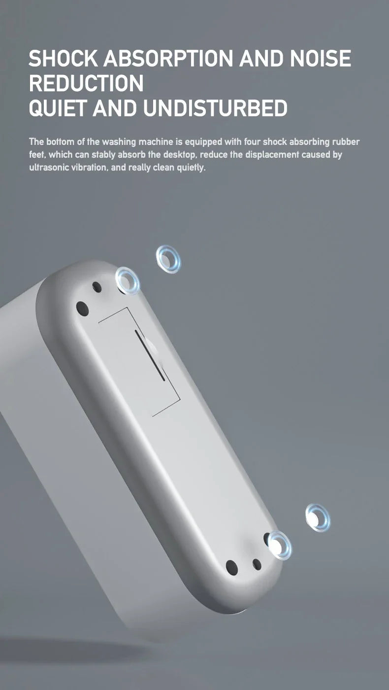 Mini Ultrasonic Cleaning Machine for Jewelry, Glasses & Watches (Battery Not Included)