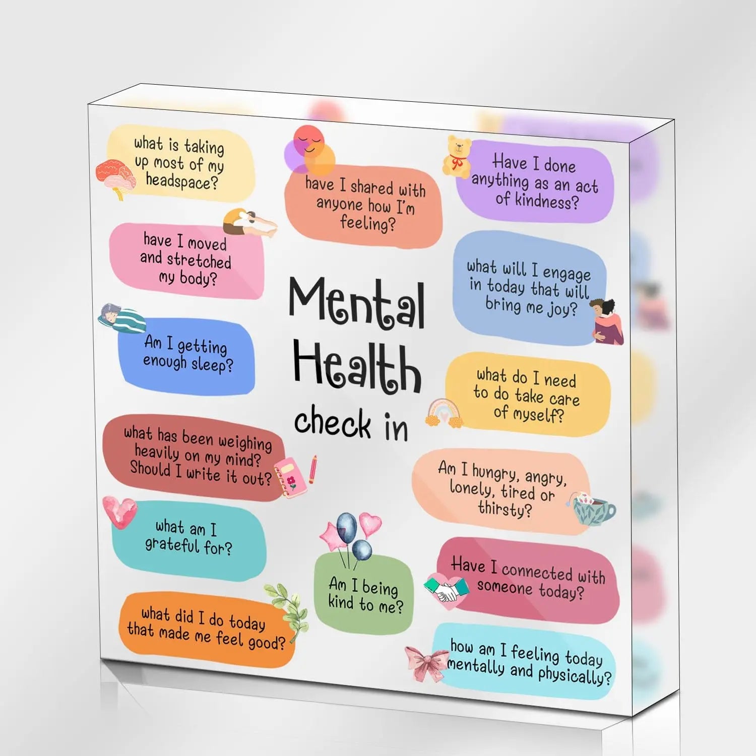 Mental Health & Self-Care Encouragement Sign — Therapist & Wellness Gift